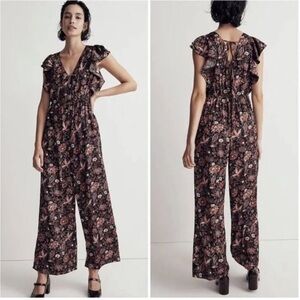 Madewell Deep V Ruffled Jumpsuit